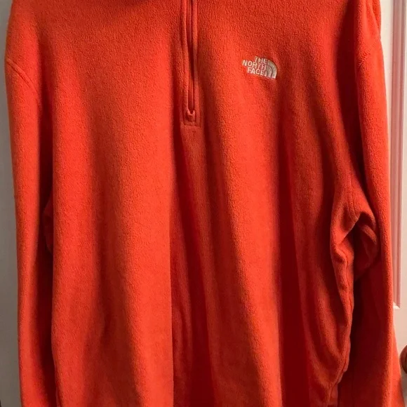 The North Face Men’s hiking fleece orange 1/4 zip size XL - Picture 2 of 6